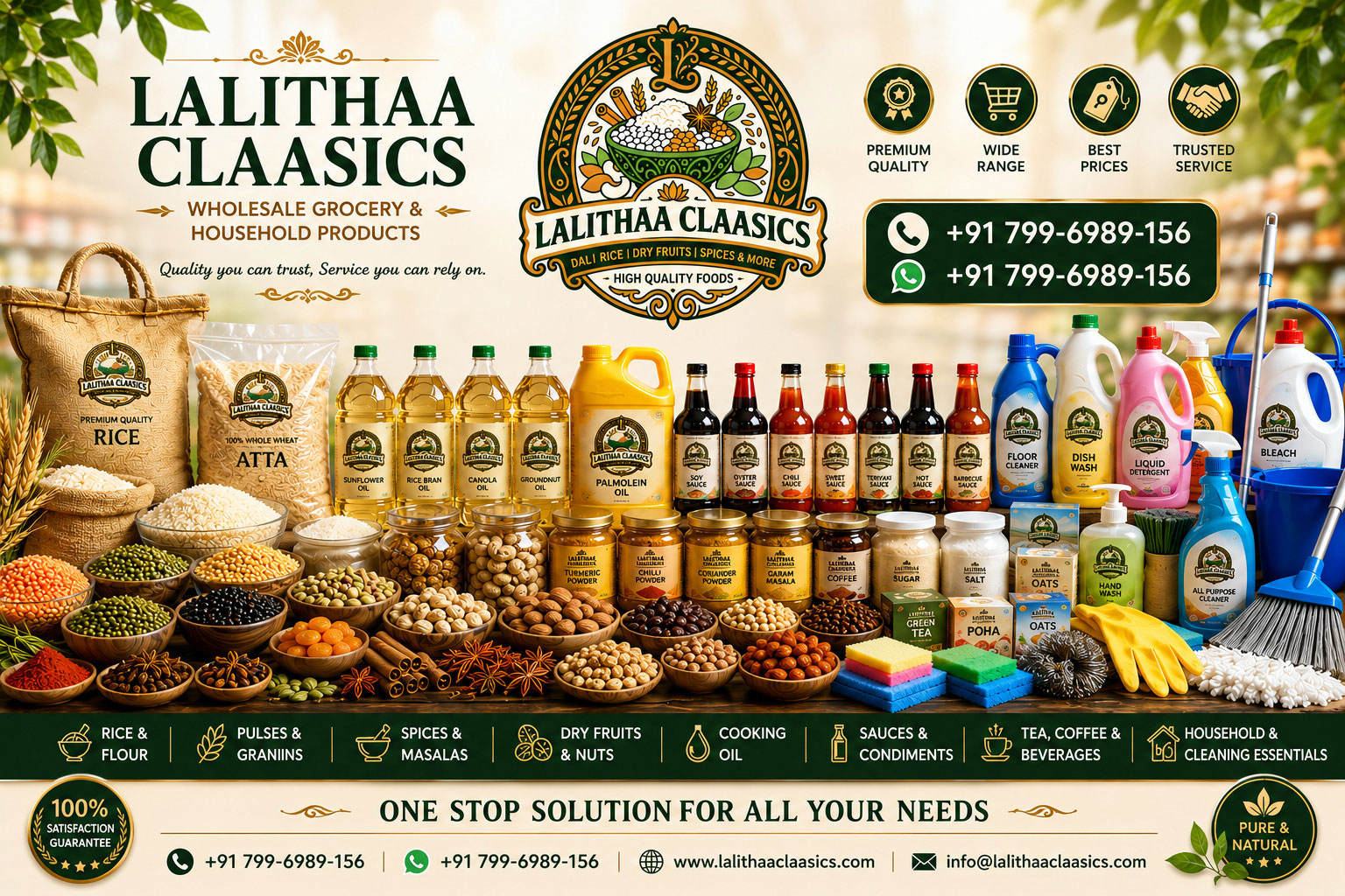 Wholesale rice, dals, oils and masalas